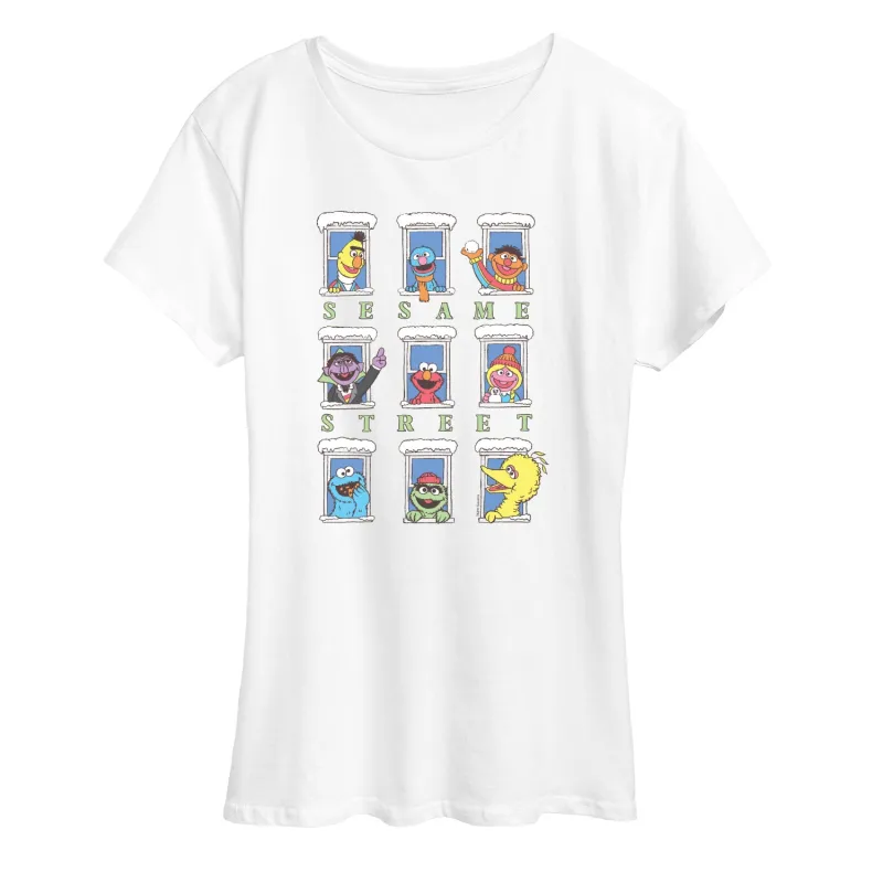 Sesame Street - Window Grid - Women's Short Sleeve Graphic T-shirt sold by Zulily