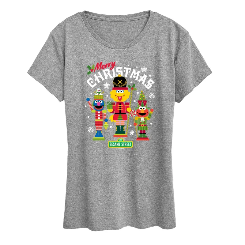 Sesame Street - Merry Christmas - Women's Short Sleeve Graphic T-shirt sold by Zulily