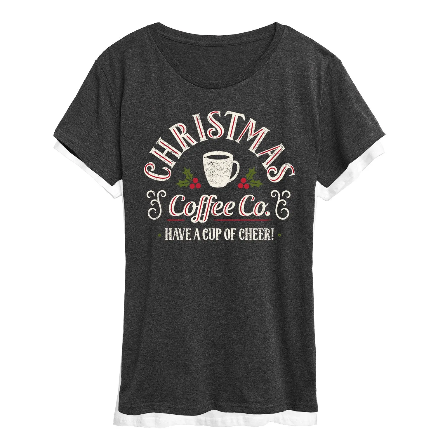 Instant Message - Christmas Coffee Co - Women's Short Sleeve Graphic T-Shirt sold by Zulily product image thumbnail 3