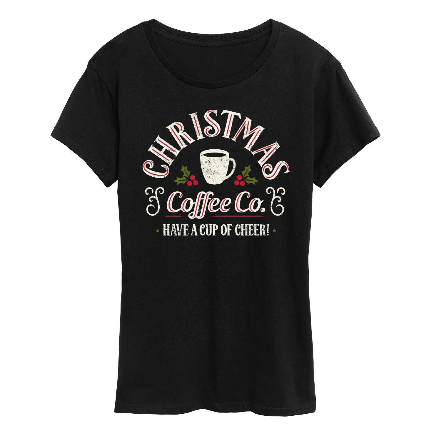 Instant Message - Christmas Coffee Co - Women's Short Sleeve Graphic T-Shirt sold by Zulily