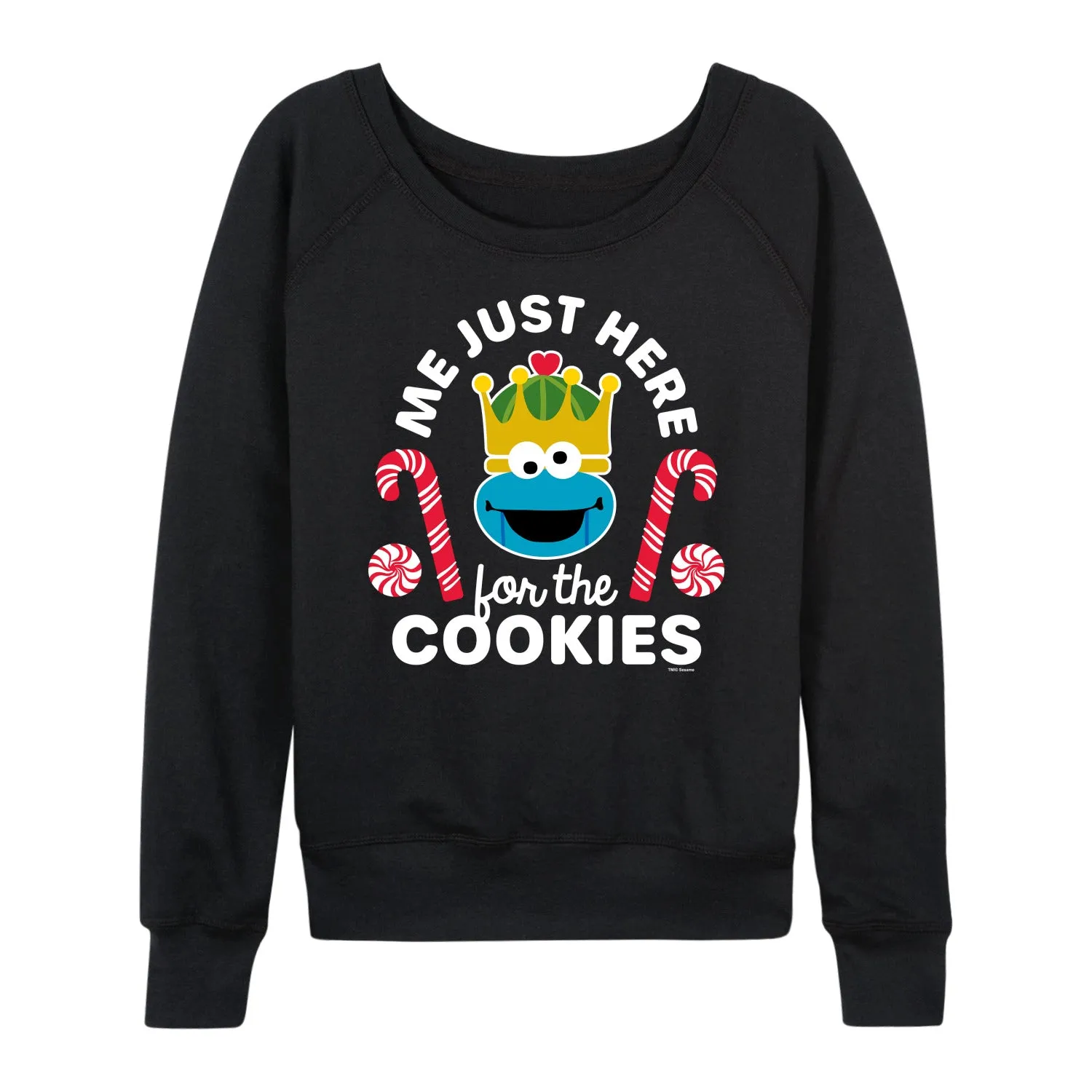 Sesame Street - Just Here for the Cookies - Women's French Terry Long Sleeve Pullover sold by Zulily product image thumbnail 4