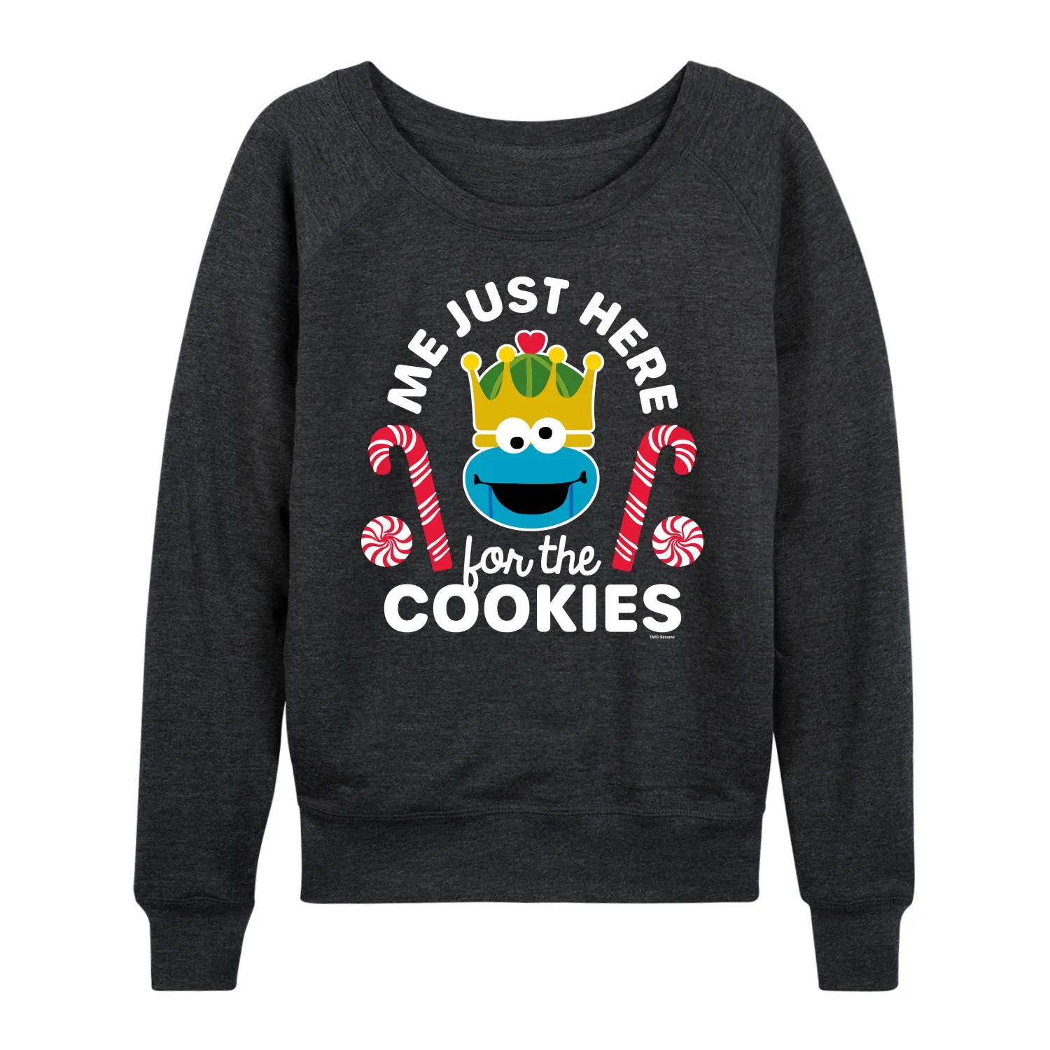 Sesame Street - Just Here for the Cookies - Women's French Terry Long Sleeve Pullover sold by Zulily product image thumbnail 2