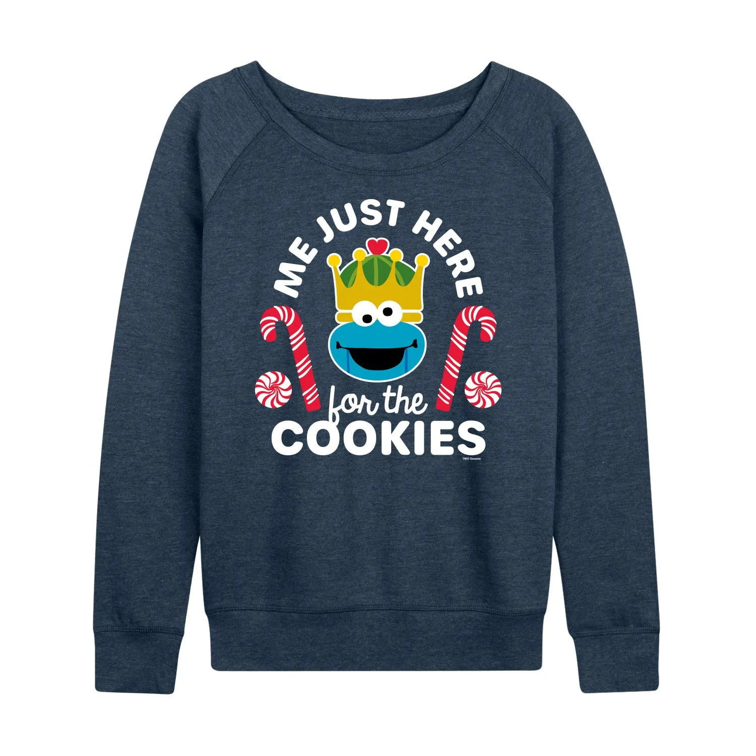 Sesame Street - Just Here for the Cookies - Women's French Terry Long Sleeve Pullover sold by Zulily product image thumbnail 3