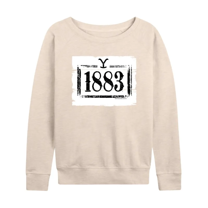 1883 - 1883 Wood Sign - Women's French Terry Long Sleeve Pullover made by Zulily