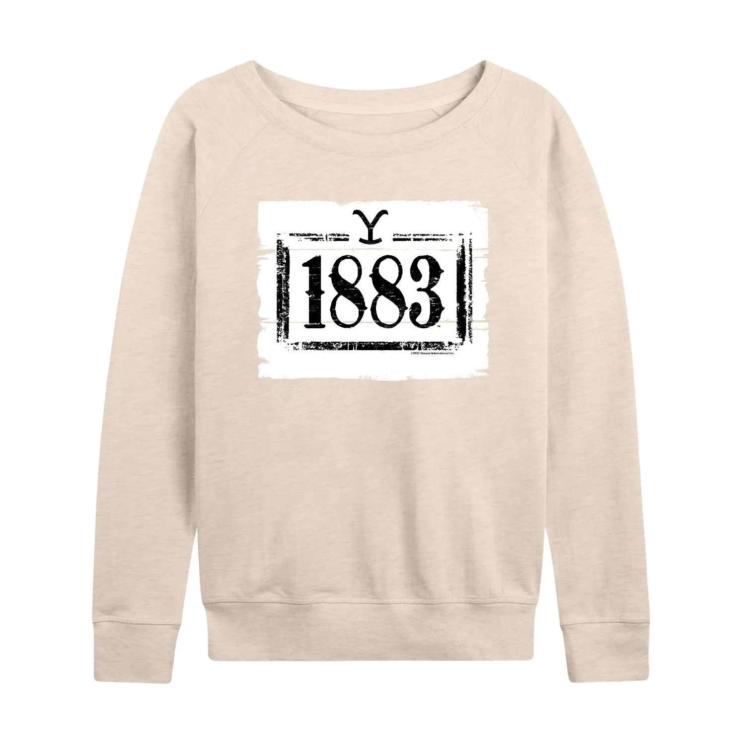 1883 - 1883 Wood Sign - Women's French Terry Long Sleeve Pullover sold by Zulily