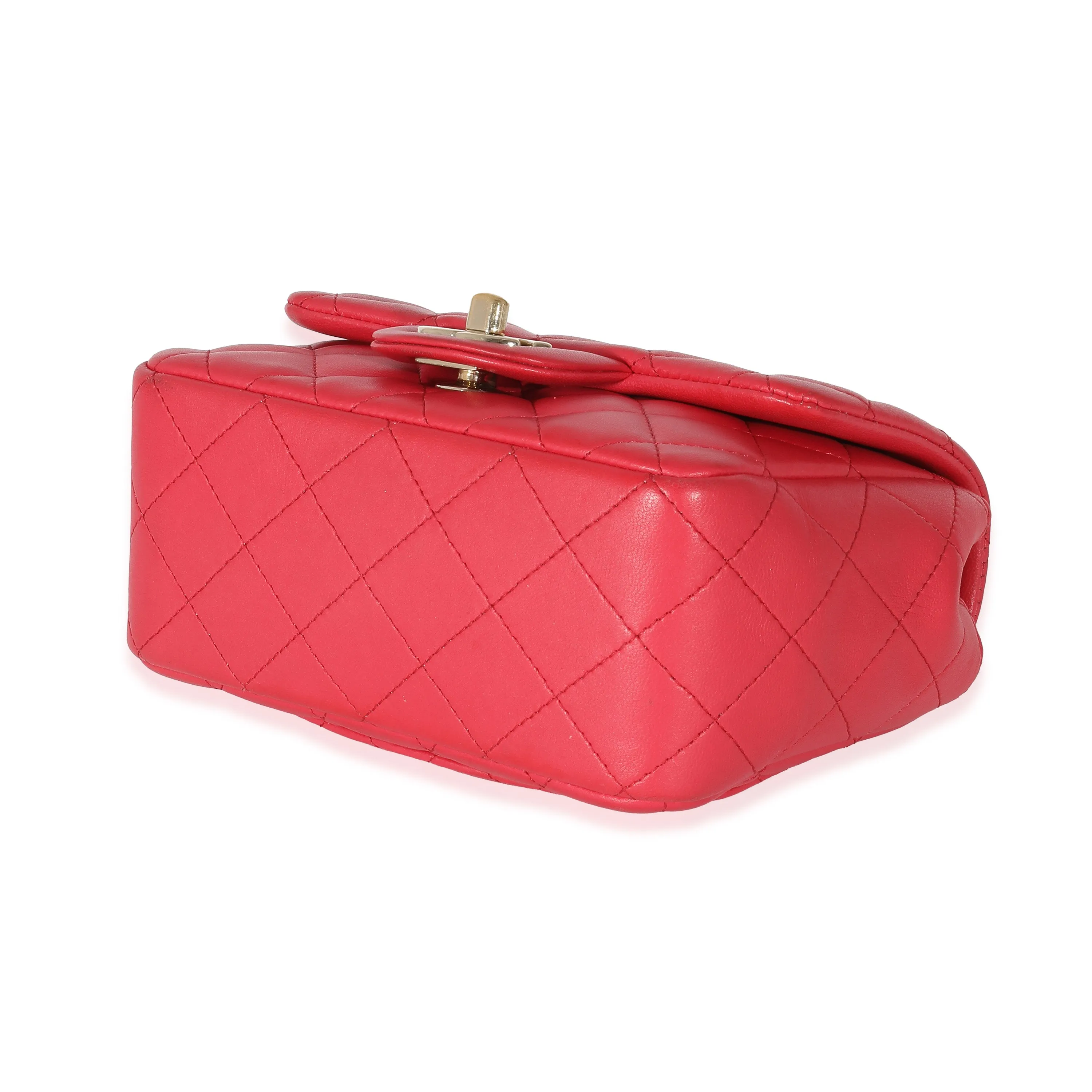 Chanel Women's Dark Pink Quilted Lambskin Mini Square Flap Bag sold by Zulily product image thumbnail 5