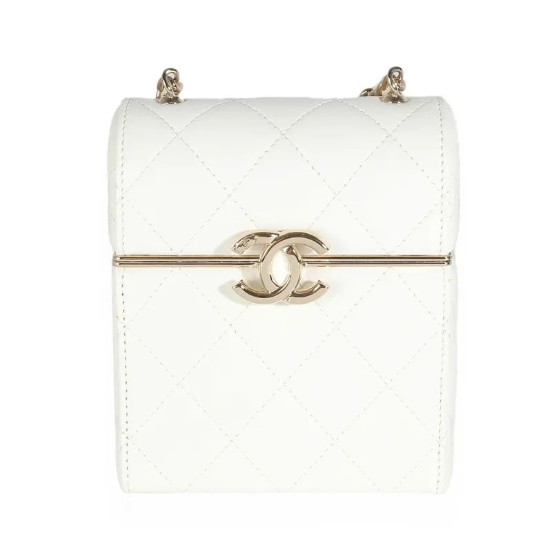 Chanel Women's 22P White Quilted Lambskin Mini Box Clutch sold by Zulily