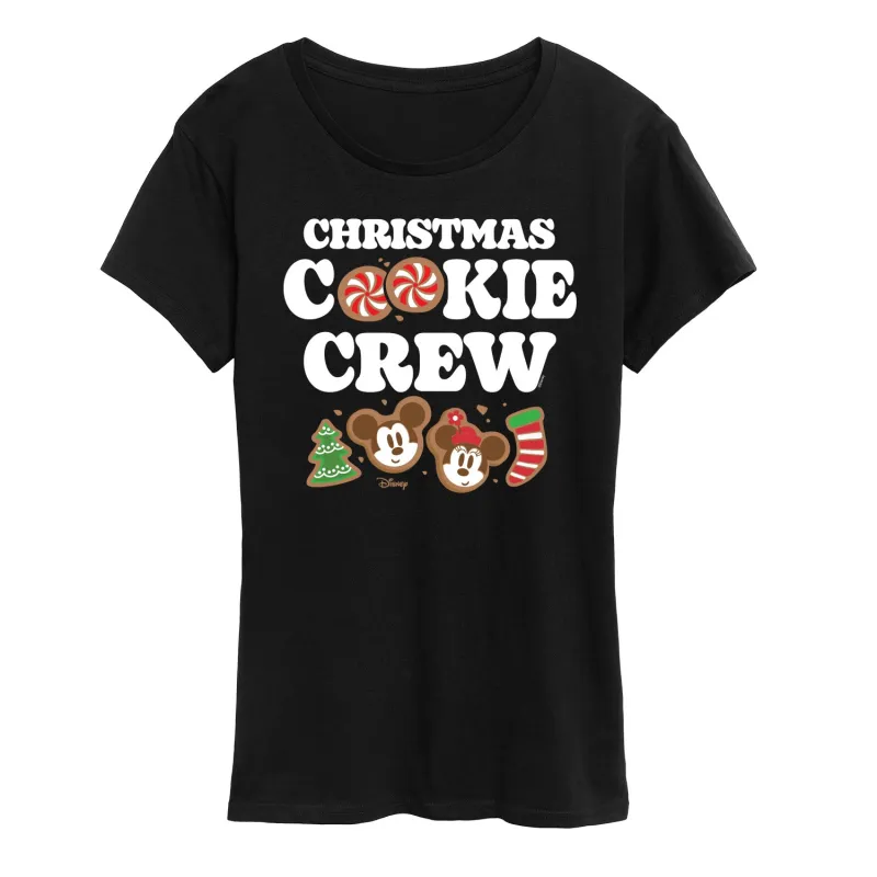 Disney - Mickey and Minnie Christmas Cookie Crew - Women's Short Sleeve Graphic T-Shirt sold by Zulily