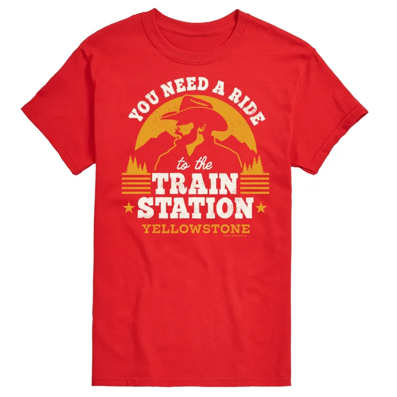 Yellowstone - You Need A Ride To The Train Station - Men's Short Sleeve Graphic T-Shirt sold by Zulily