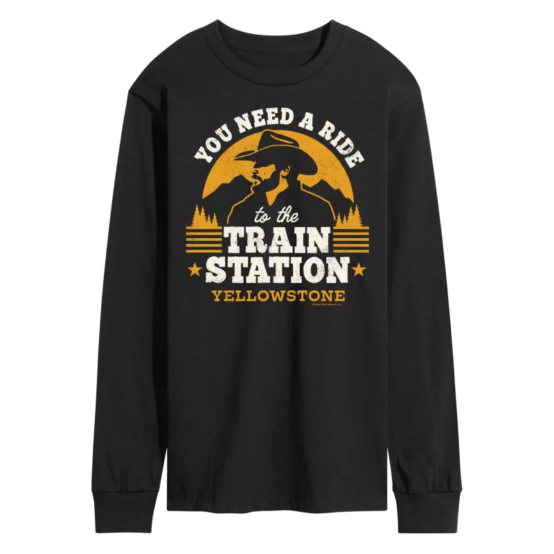 Yellowstone - You Need A Ride To The Train Station - Men's Long Sleeve T-Shirt sold by Zulily