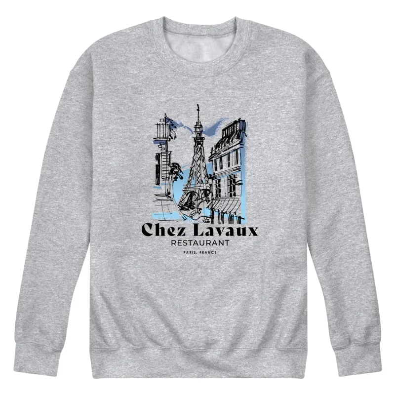 Emily in Paris - Chez Lavaux - Men's Long Sleeve Crew Fleece Sweatshirt sold by Zulily
