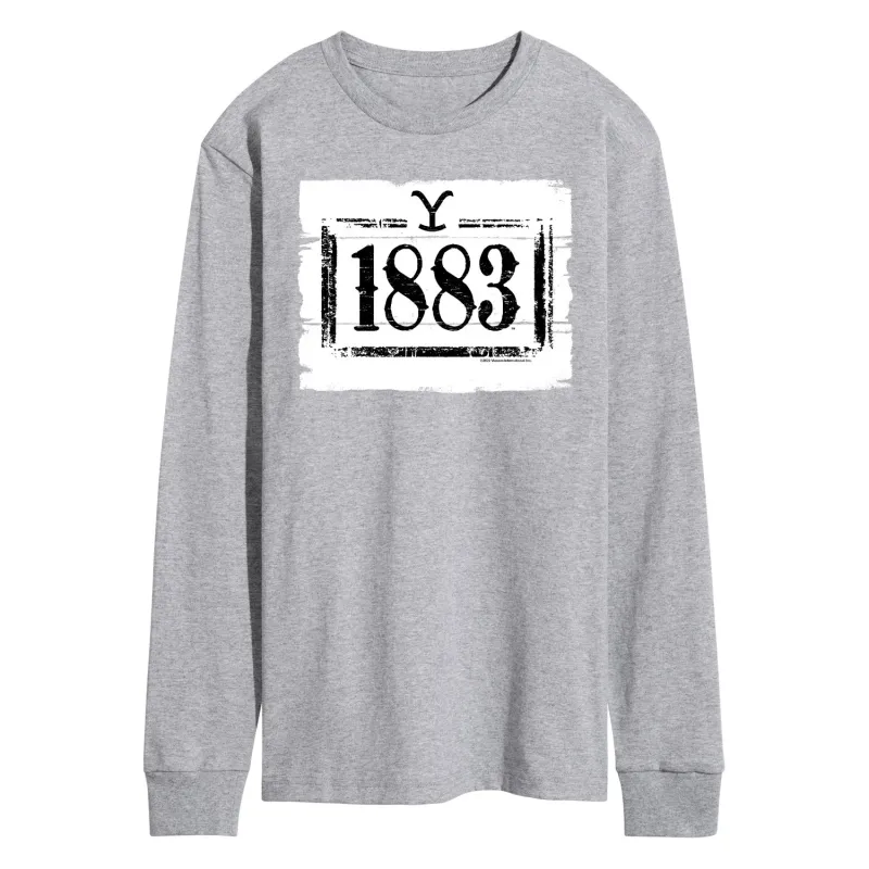 1883 - 1883 Wood Sign - Men's Long Sleeve Graphic T-Shirt sold by Zulily