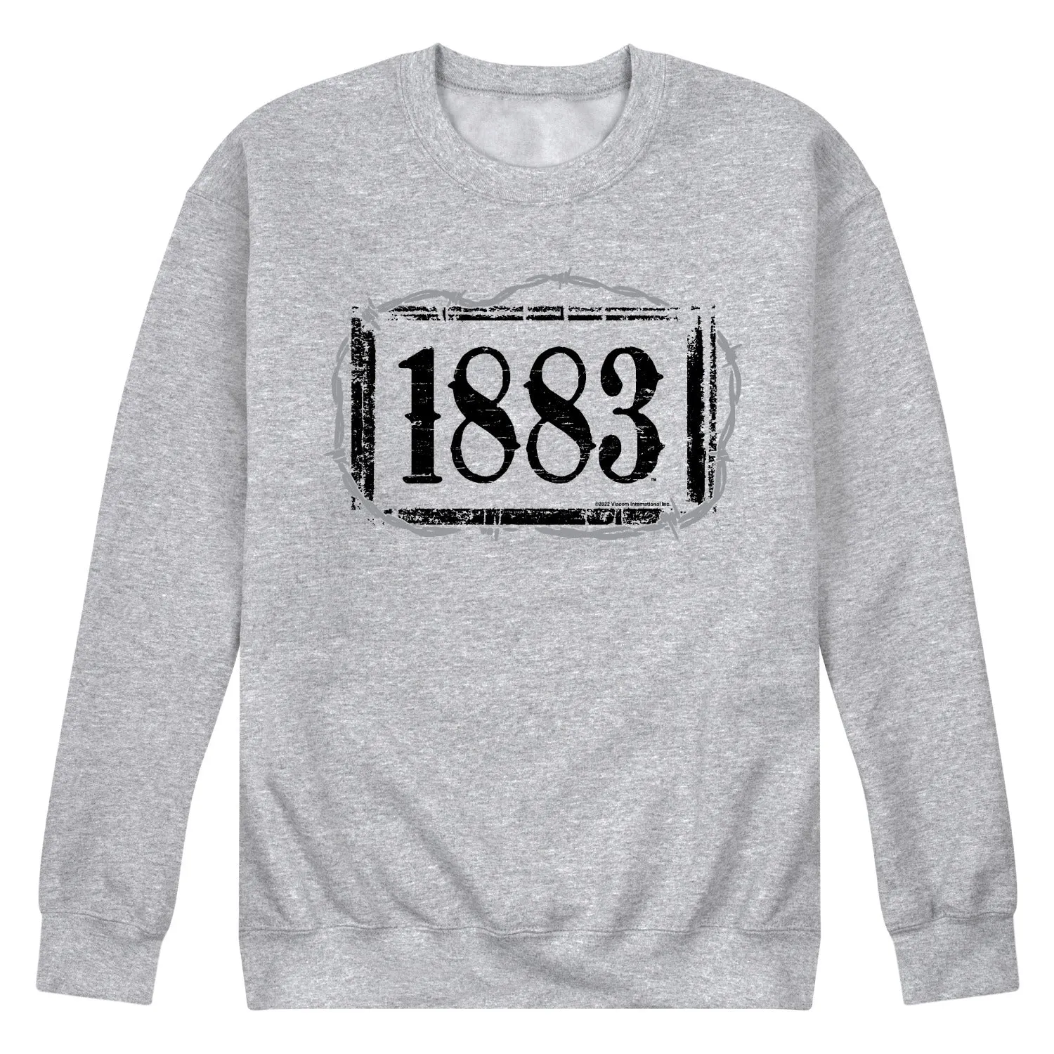 1883 - 1883 Barbed Wire - Men's Long Sleeve Crew Fleece Sweatshirt sold by Zulily