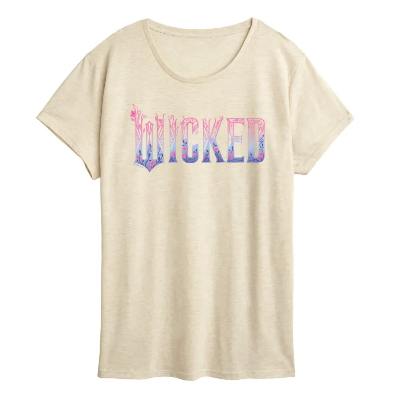 Wicked: Part 2 - Floral Ombre Logo - Women's Short Sleeve Graphic T-Shirt sold by Zulily