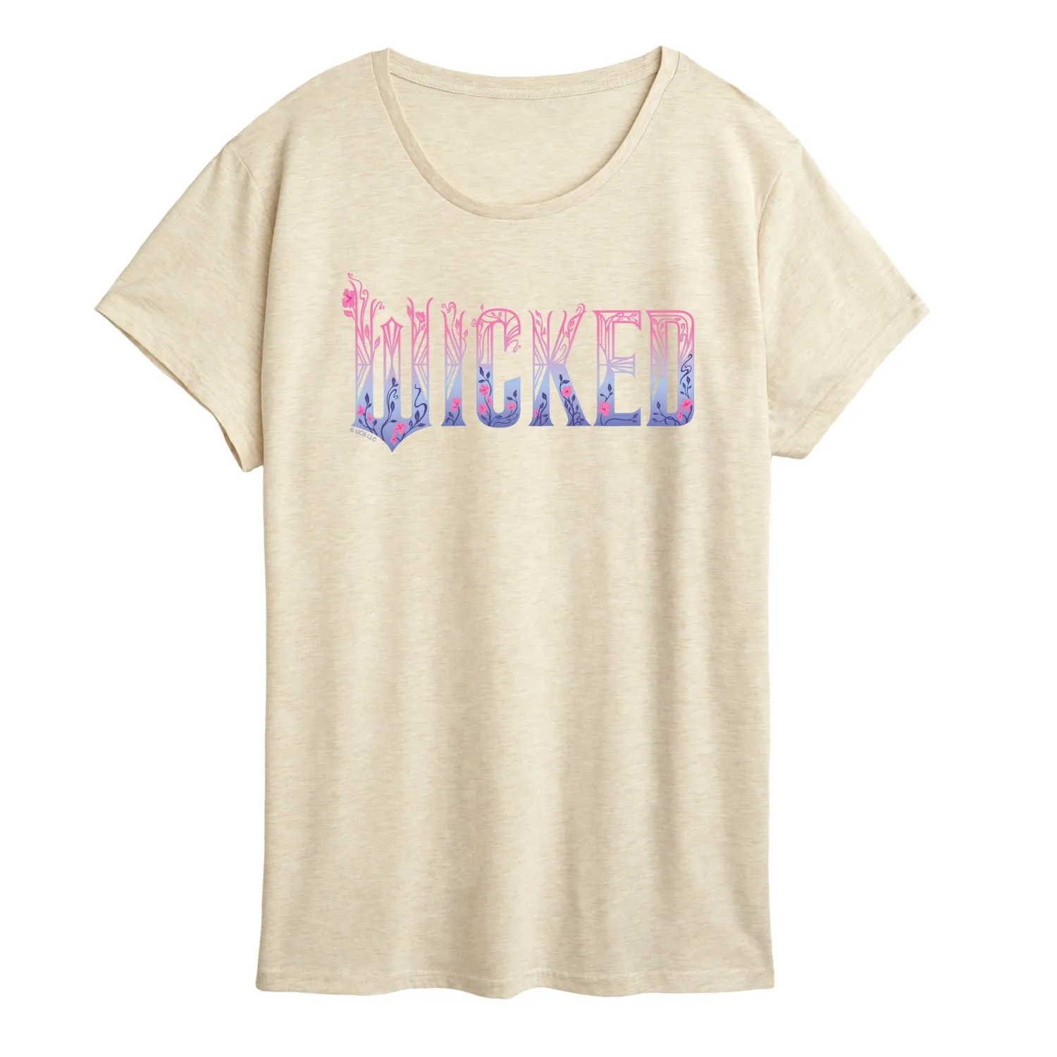Wicked: Part 2 - Floral Ombre Logo - Women's Short Sleeve Graphic T-Shirt sold by Zulily