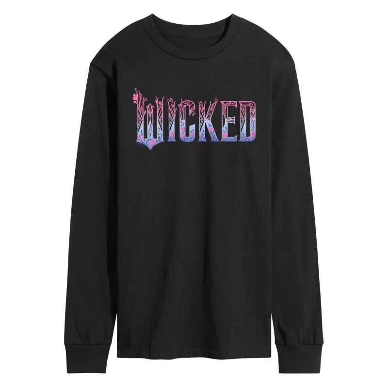Wicked: Part 2 -  Floral Ombre Logo - Men's Long Sleeve Graphic T-Shirt sold by Zulily