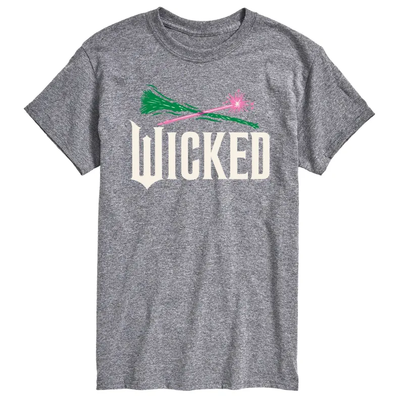Wicked: Part 2 - Wand And Broomstick Logo - Men's Short Sleeve Graphic T-Shirt sold by Zulily