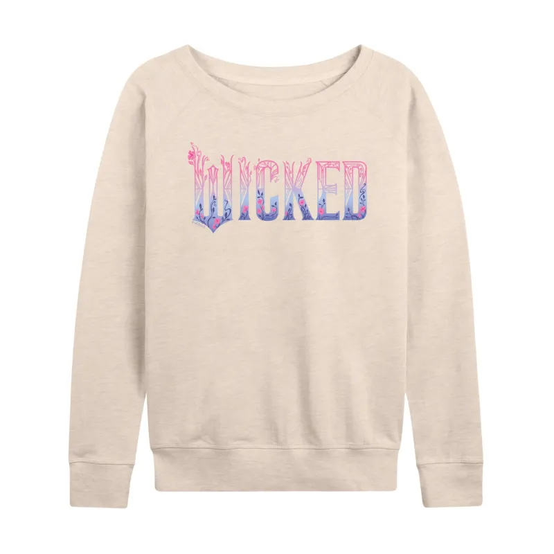 Wicked: Part 2 -  Floral Ombre Logo - Women's French Terry Long Sleeve Pullover sold by Zulily