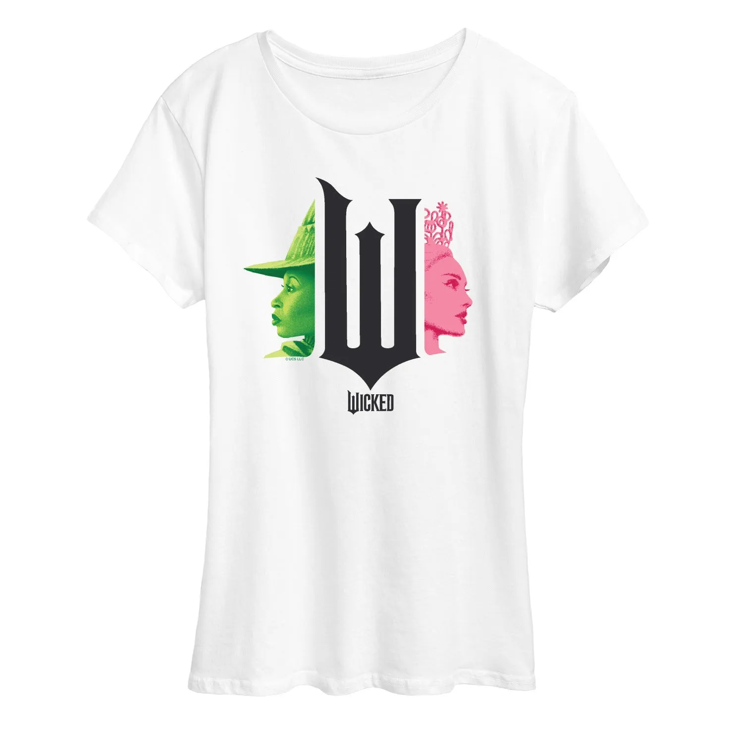Wicked - Elphaba And Glinda Side Profile - Women's Short Sleeve Graphic T-Shirt sold by Zulily product image thumbnail 3