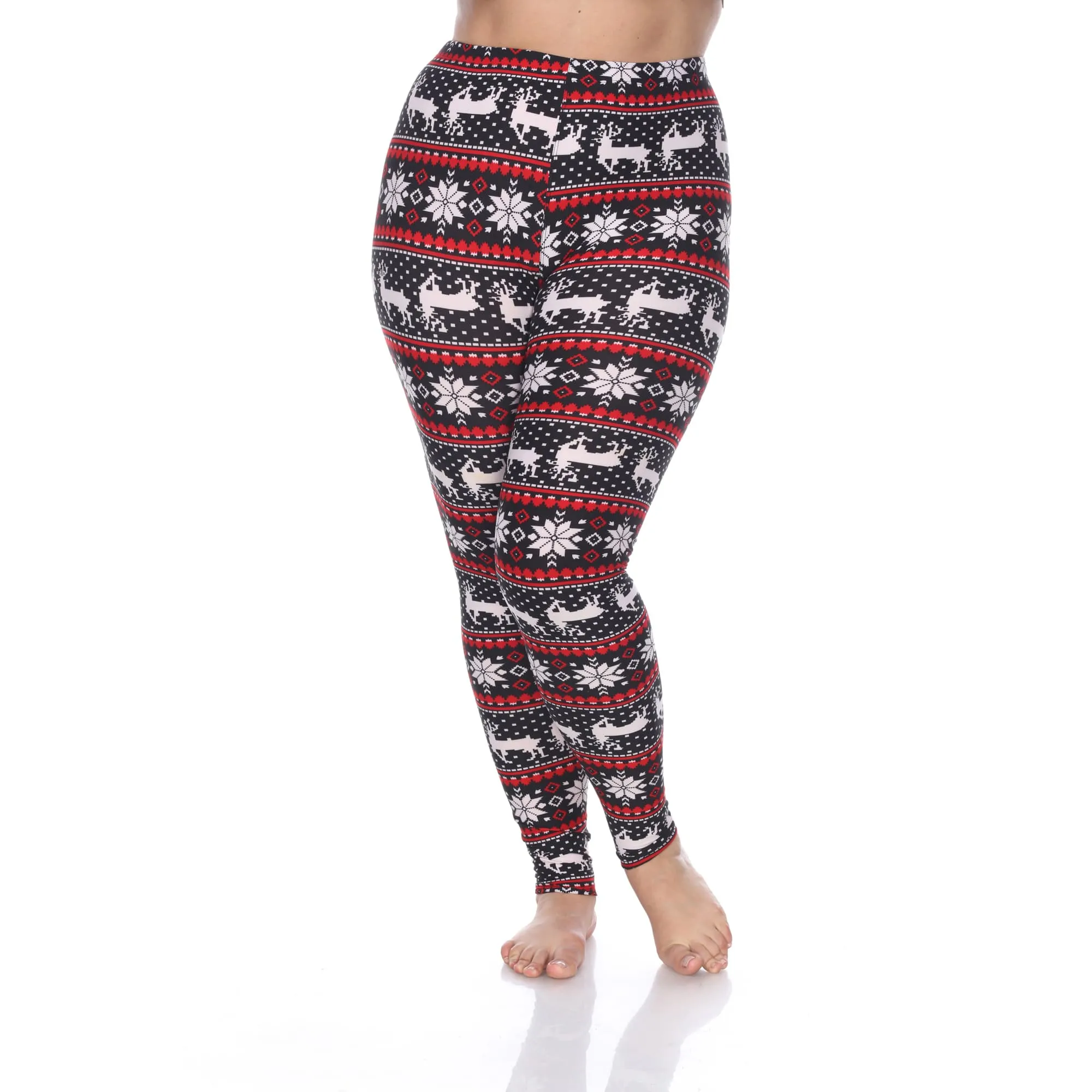 White Mark Plus Size Printed Holiday Leggings sold by Zulily product image thumbnail 2
