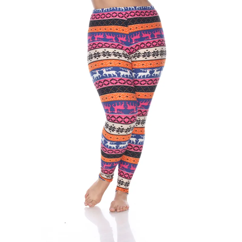 White Mark Plus Size Printed Holiday Leggings made by White Mark