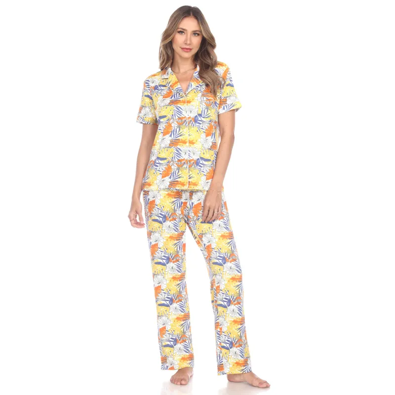 White Mark Women's Tropical Print Pajama Set sold by Zulily