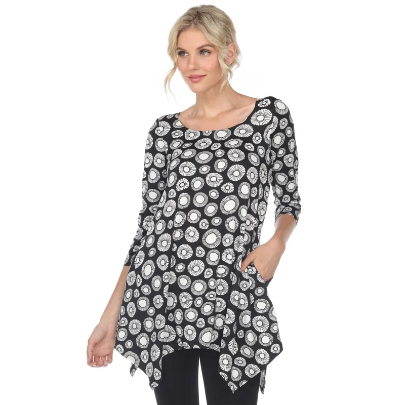 White Mark Women's Printed Geometric Circle Tunic Top sold by Zulily