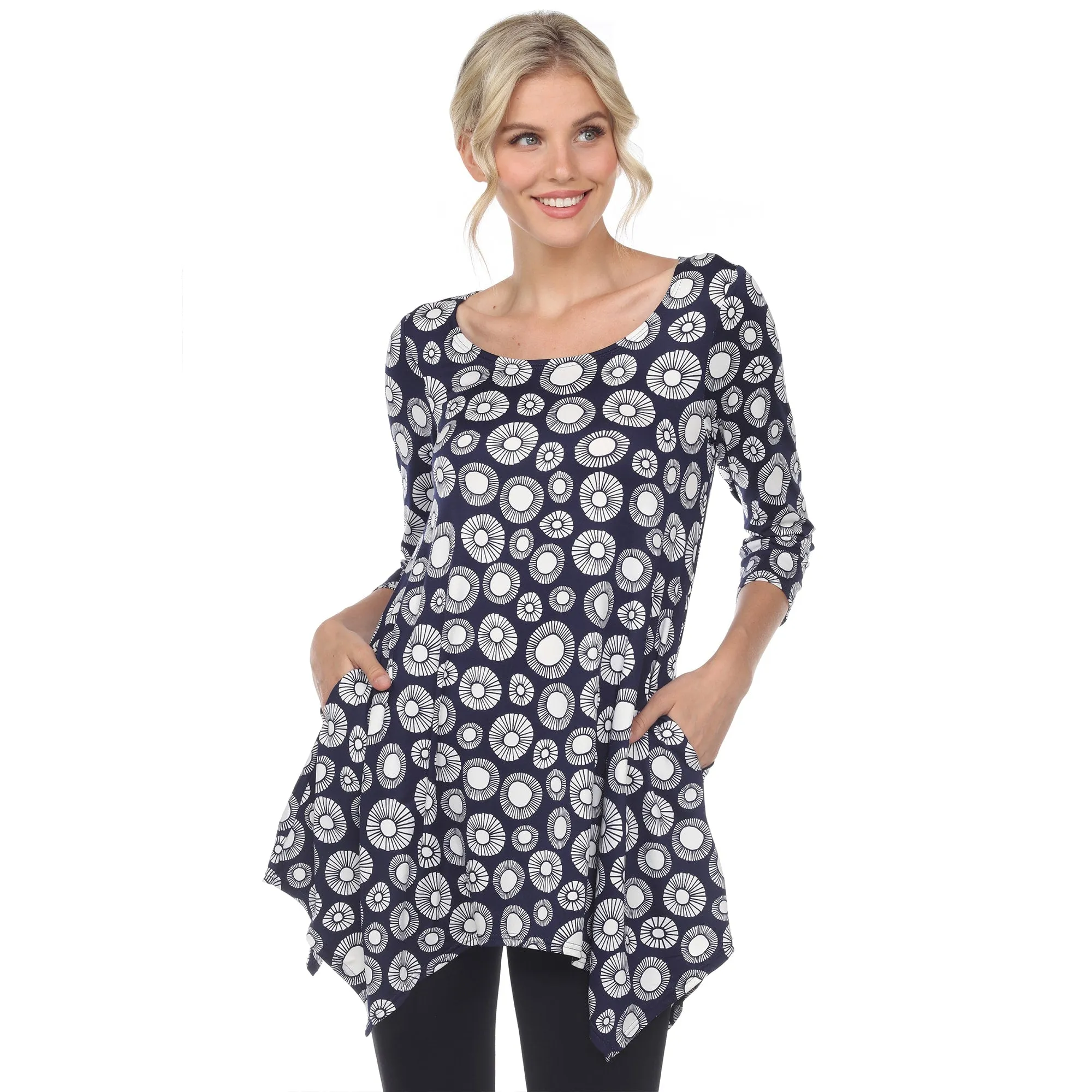 White Mark Women's Printed Geometric Circle Tunic Top sold by Zulily product image thumbnail 2
