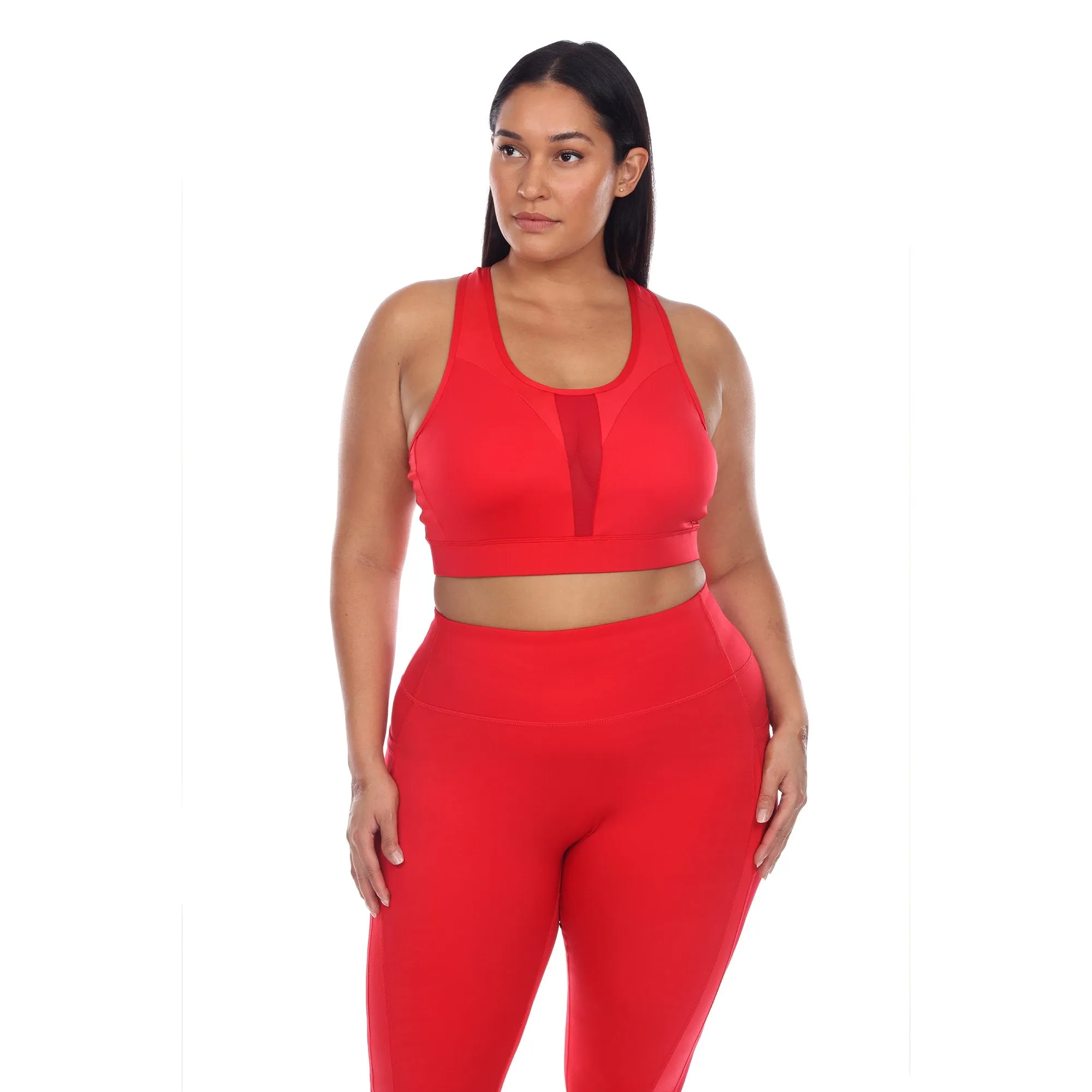 White Mark Plus Size Racer Back Sports Bra sold by Zulily product image thumbnail 3