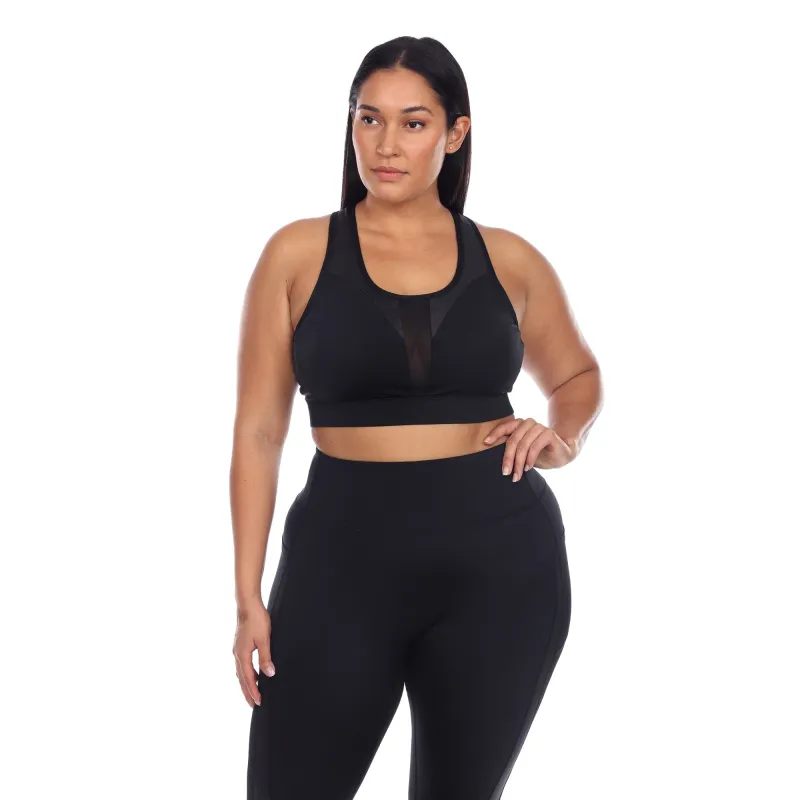 White Mark Plus Size Racer Back Sports Bra sold by Zulily