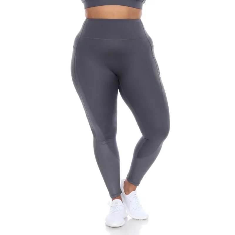 White Mark Plus Size High-Waist Mesh Fitness Leggings sold by Zulily