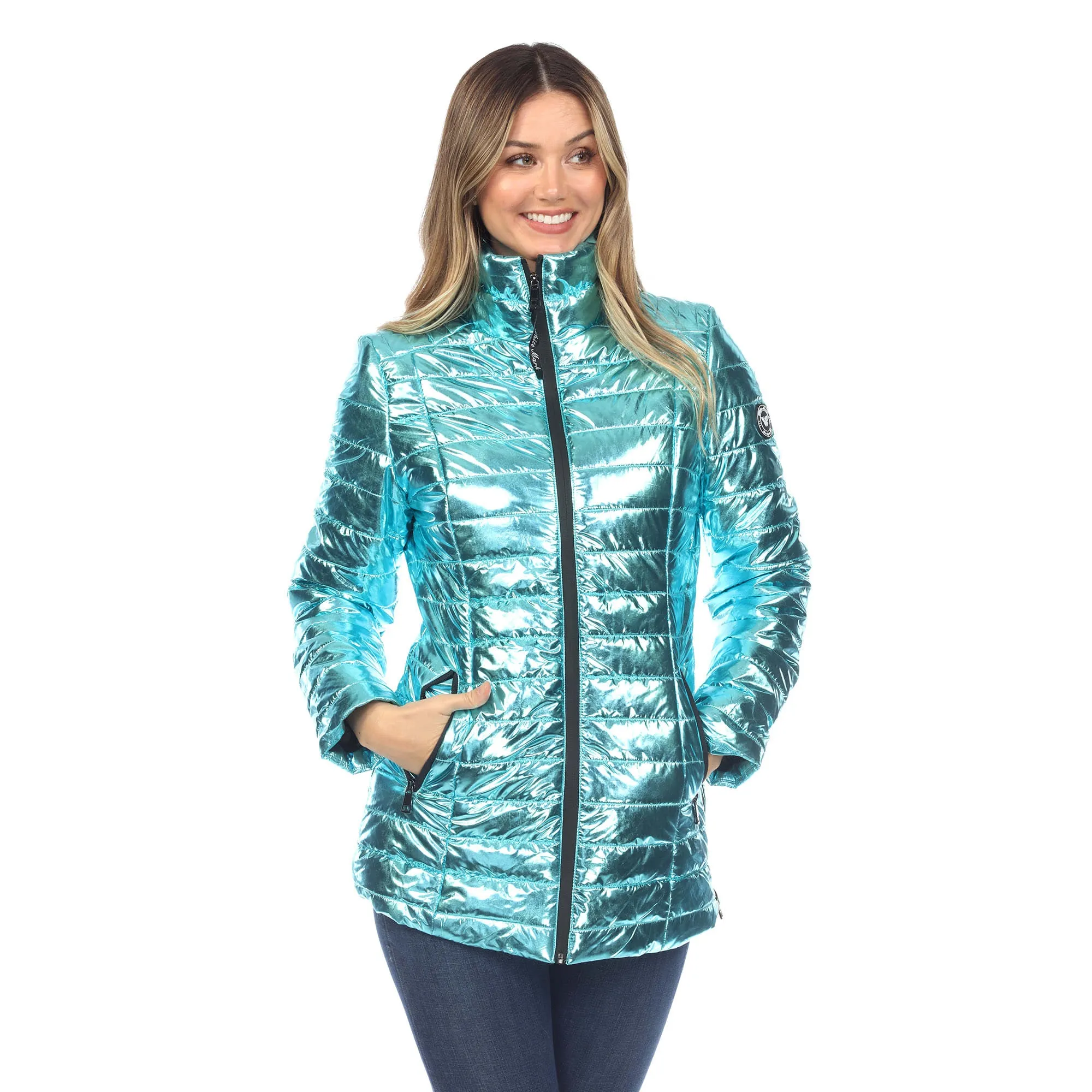 White Mark Women's Metallic Puffer Coat sold by Zulily product image thumbnail 2