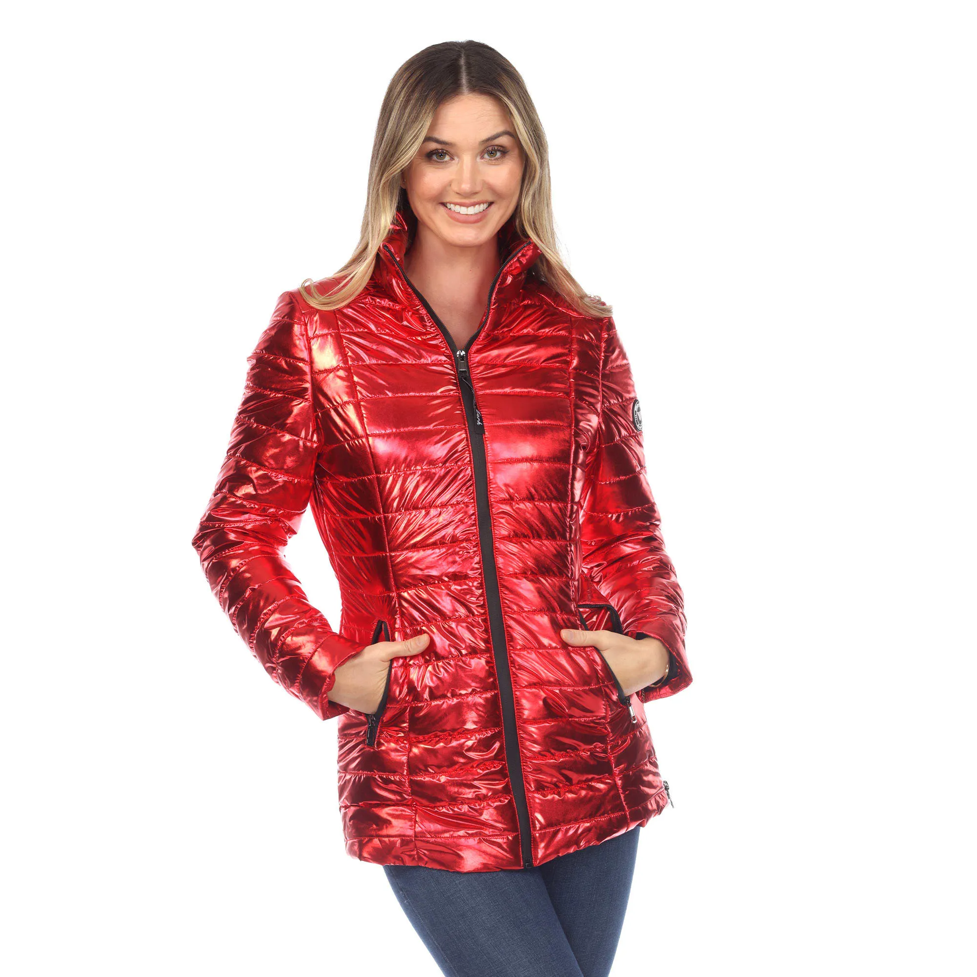White Mark Women's Metallic Puffer Coat sold by Zulily product image thumbnail 3