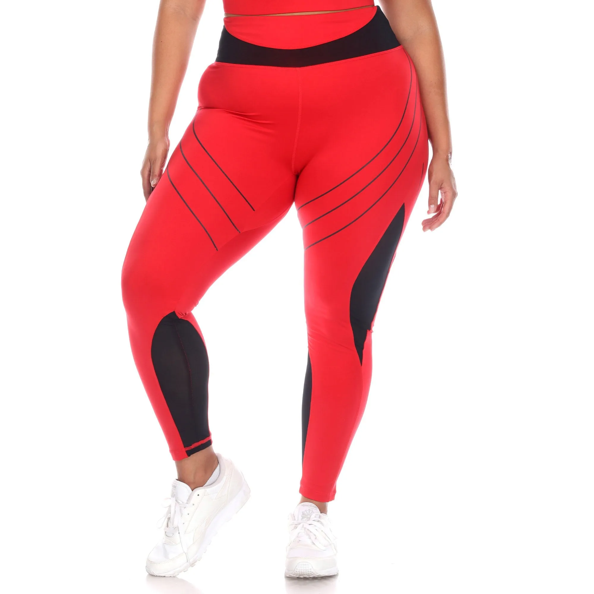 White Mark Plus Size High-Waist Reflective Piping Fitness Leggings sold by Zulily product image thumbnail 3