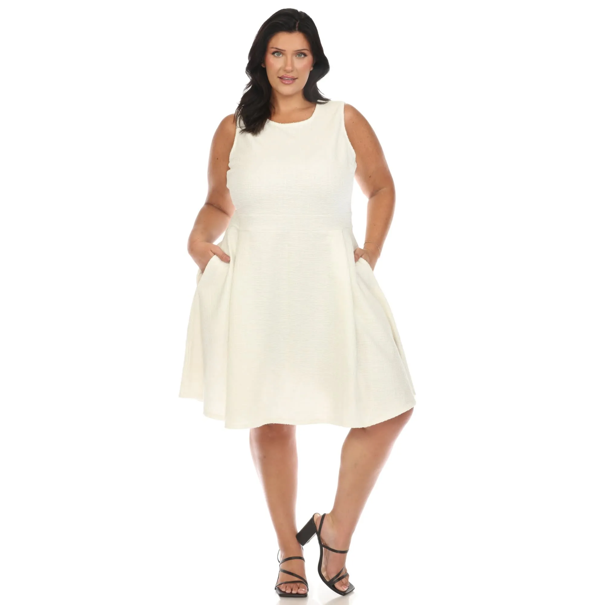 White Mark Women's Plus Size Tweed Fit and Flare Dress sold by Zulily product image thumbnail 2