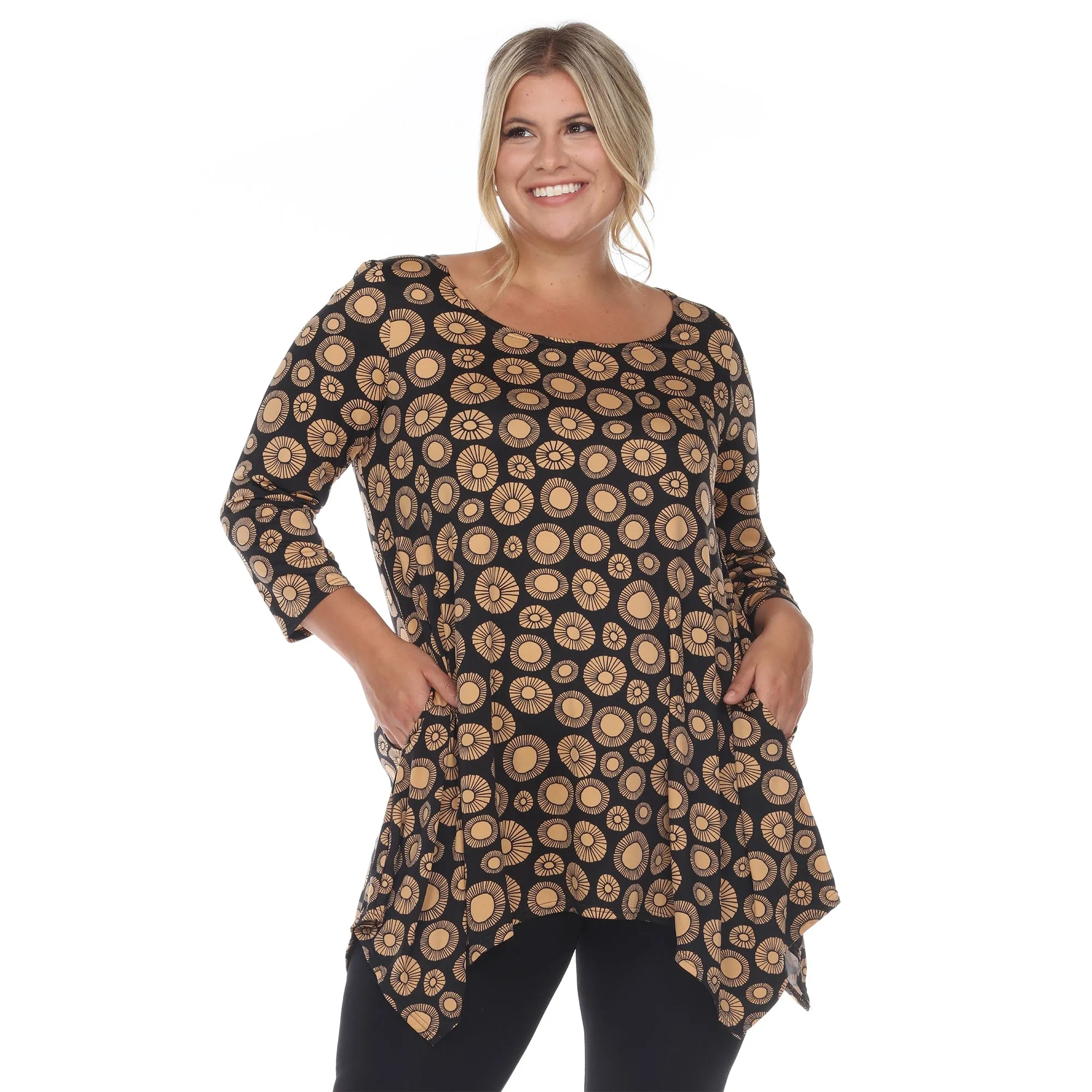 White Mark Women's Plus Size Printed Geometric Circle Tunic Top sold by Zulily product image thumbnail 3