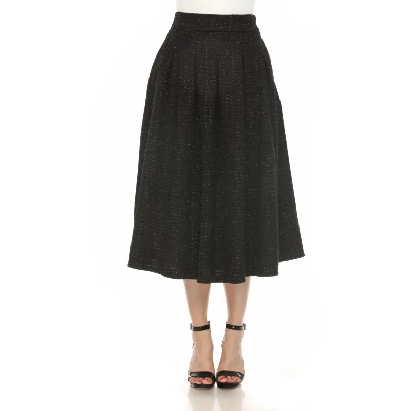 White Mark Women's Flared Tweed Skirt sold by Zulily