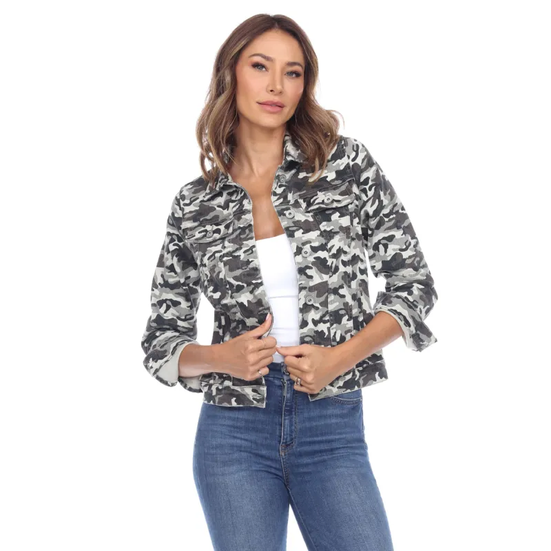 White Mark Women's Camo Denim Jacket sold by Zulily