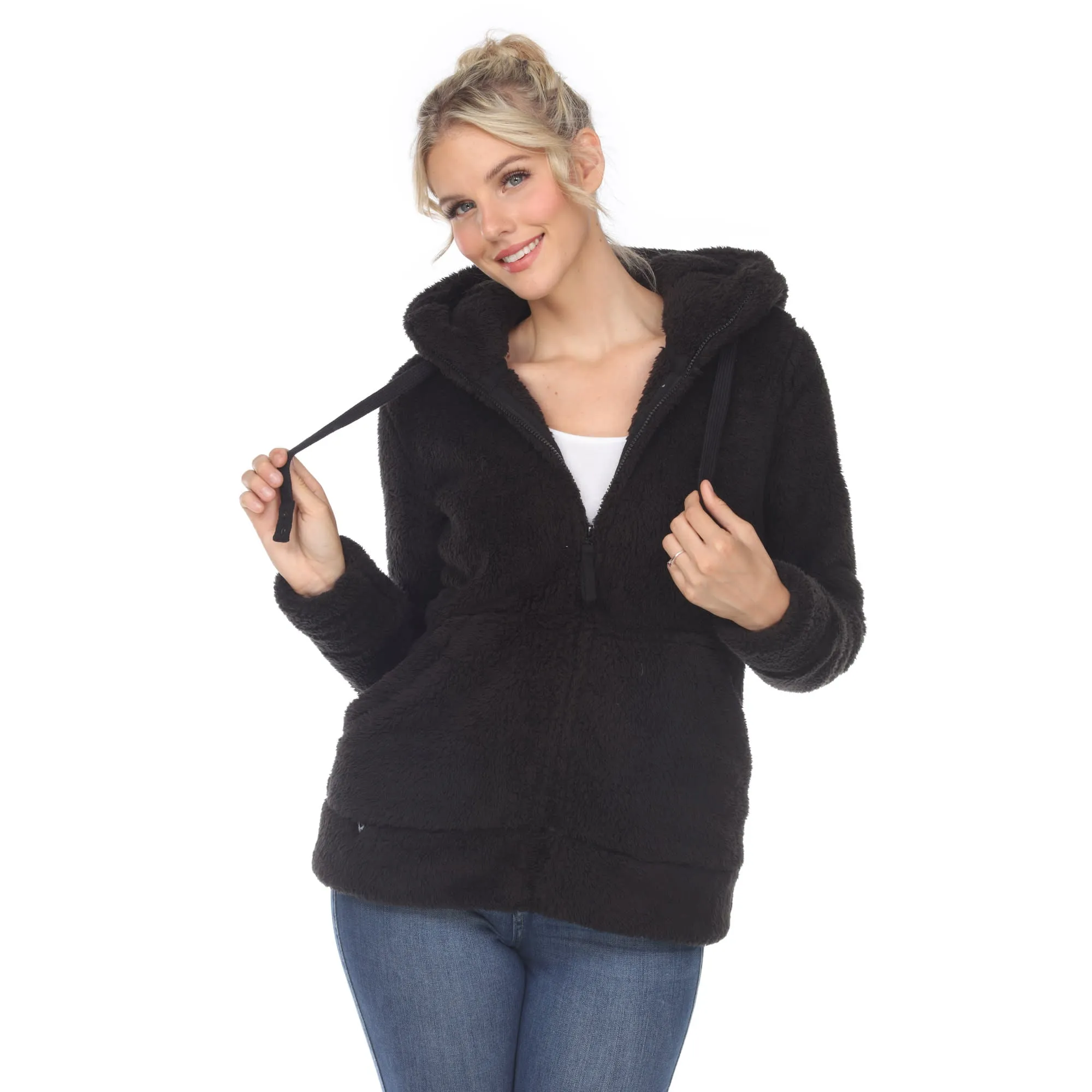 White Mark Women's Hooded Sherpa Jacket sold by Zulily
