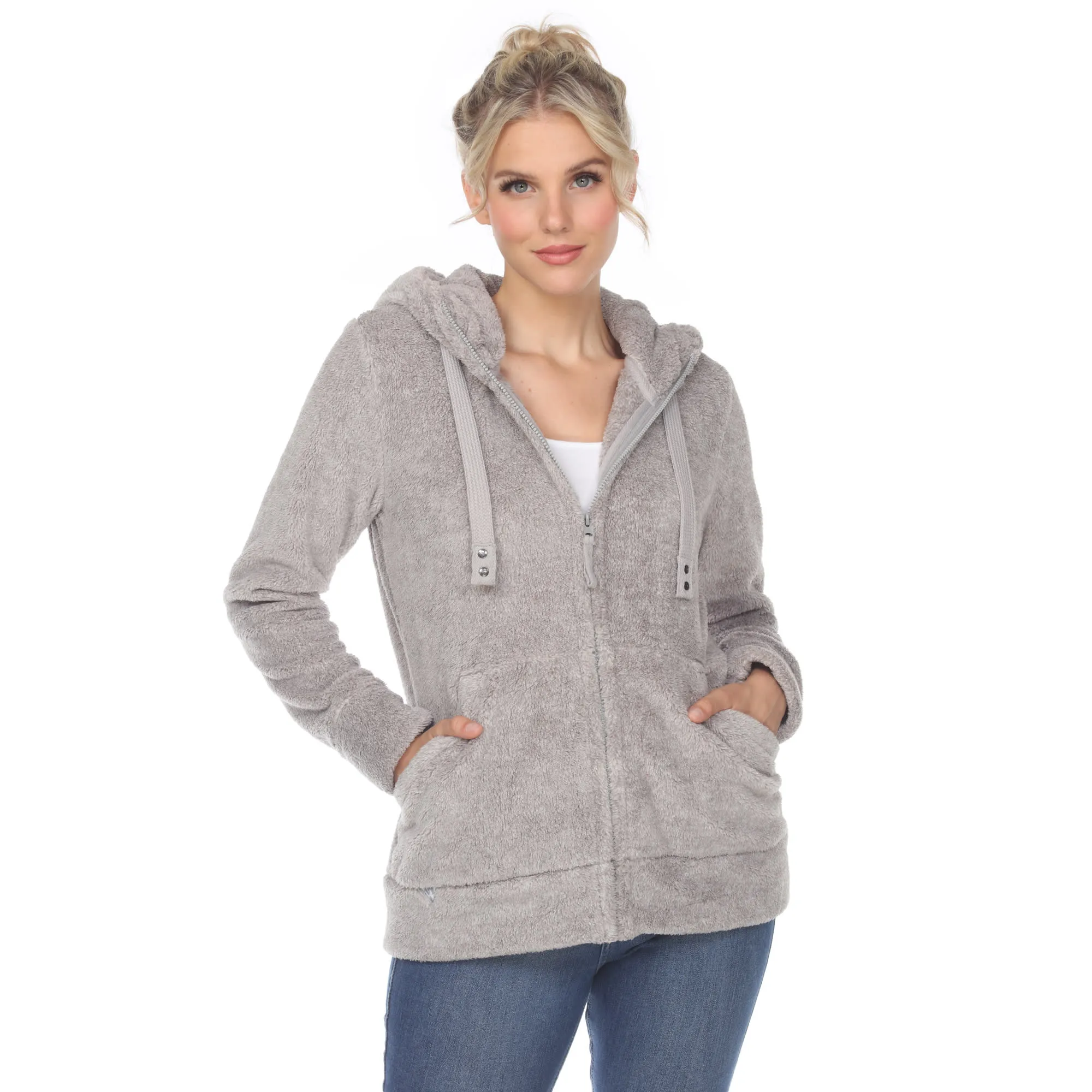 White Mark Women's Hooded Sherpa Jacket sold by Zulily product image thumbnail 2