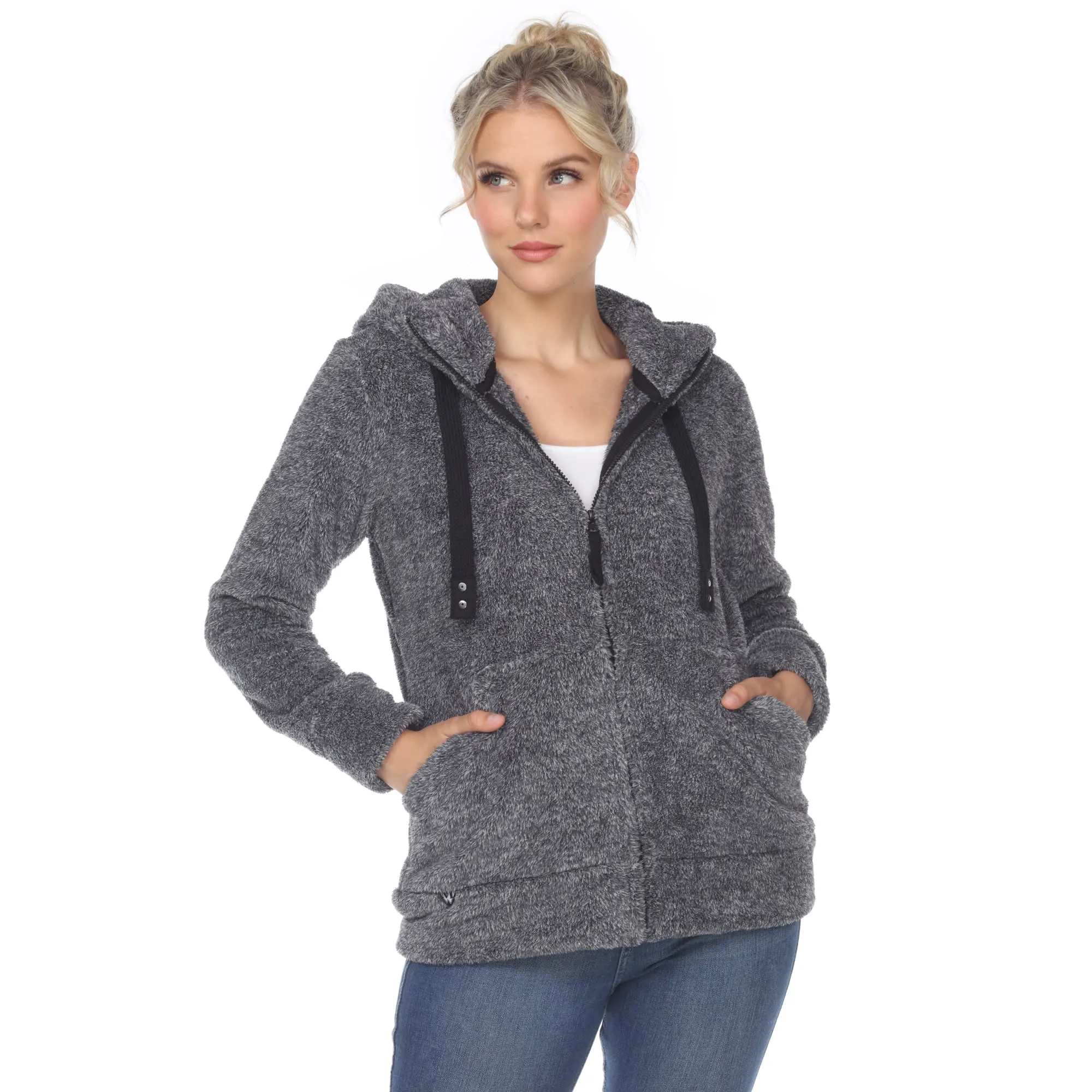 White Mark Women's Hooded Sherpa Jacket sold by Zulily product image thumbnail 3