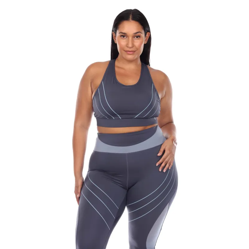 White Mark Plus Size Cut Out Back Mesh Sports Bra sold by Zulily