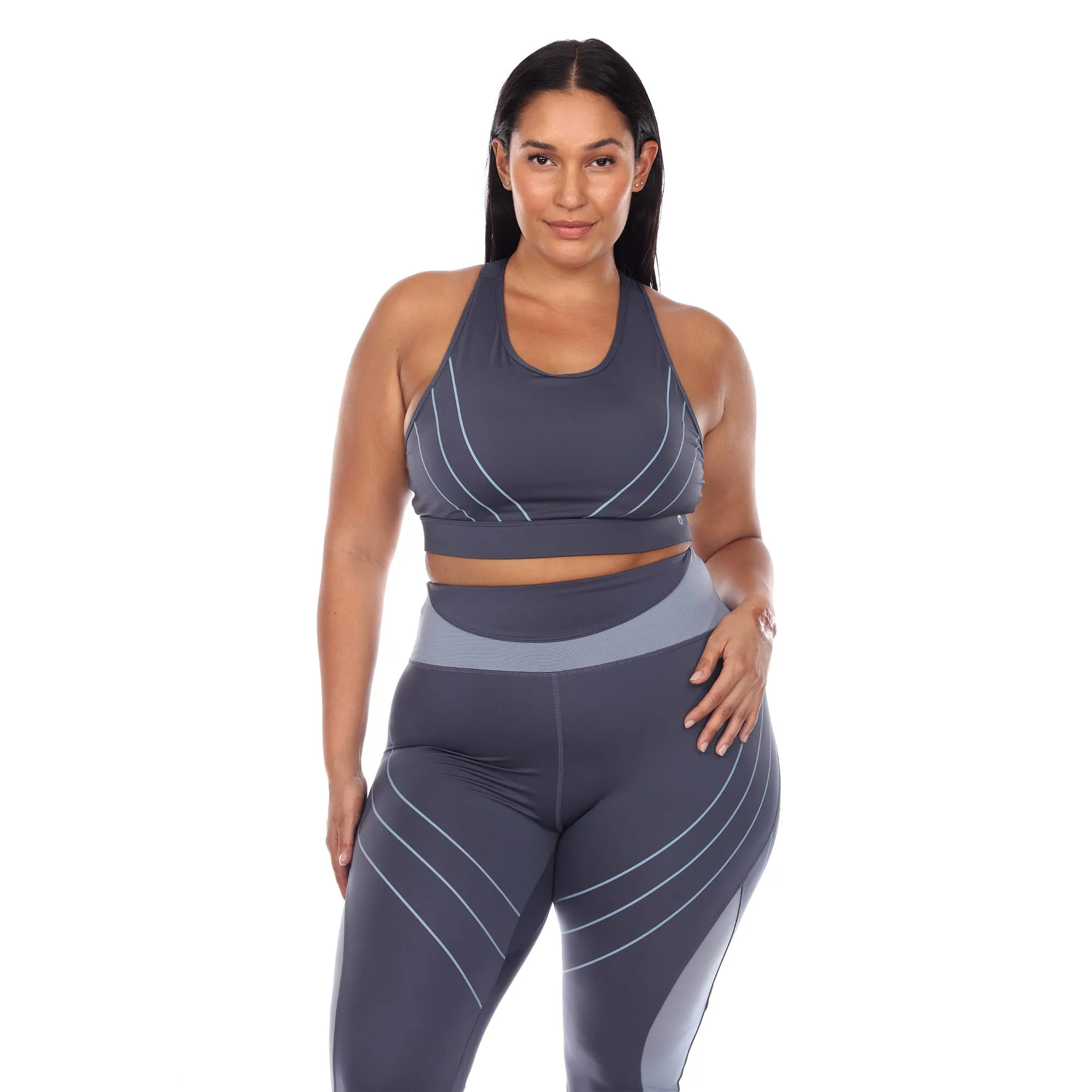 White Mark Plus Size Cut Out Back Mesh Sports Bra sold by Zulily