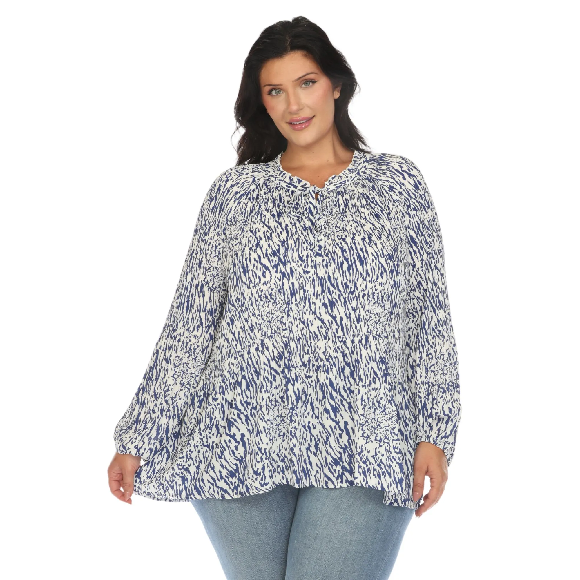 White Mark Women's Plus Size Printed Chiffon Blouse sold by Zulily product image thumbnail 2