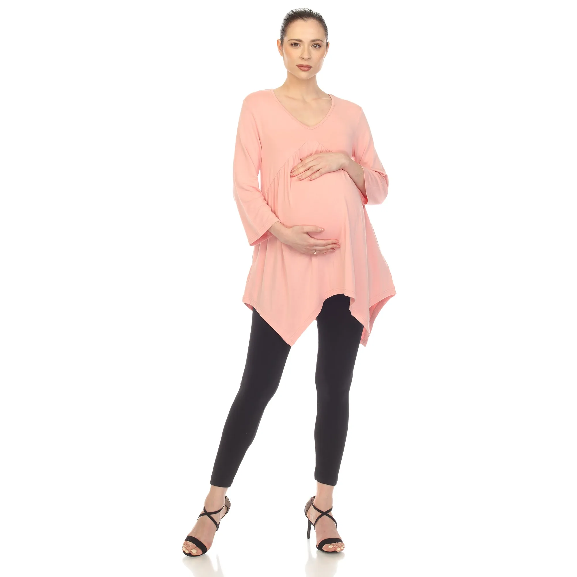 White Mark Maternity Empire Waist V-Neck Tunic Top sold by Zulily product image thumbnail 4