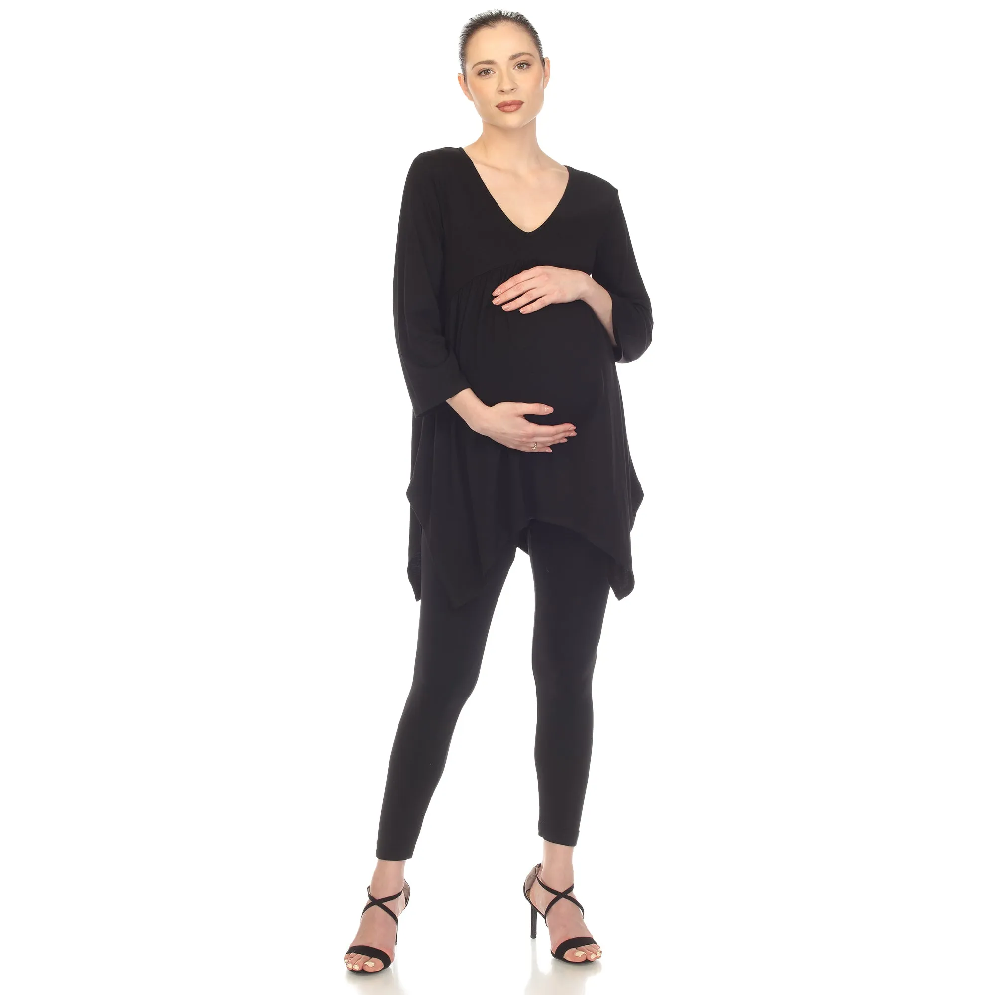 White Mark Maternity Empire Waist V-Neck Tunic Top sold by Zulily product image thumbnail 3
