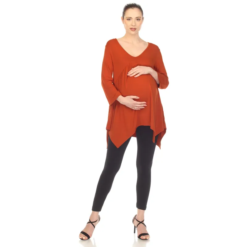 White Mark Maternity Empire Waist V-Neck Tunic Top sold by Zulily