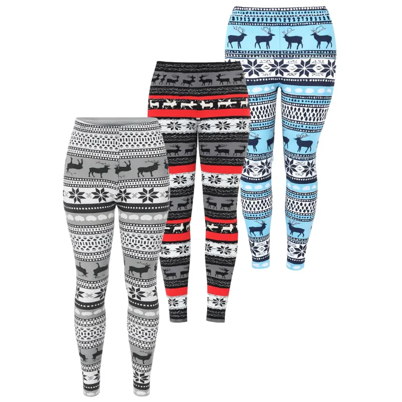 White Mark Women’s Holiday Leggings 3-Pack – Festive Prints & Cozy Styles sold by Zulily