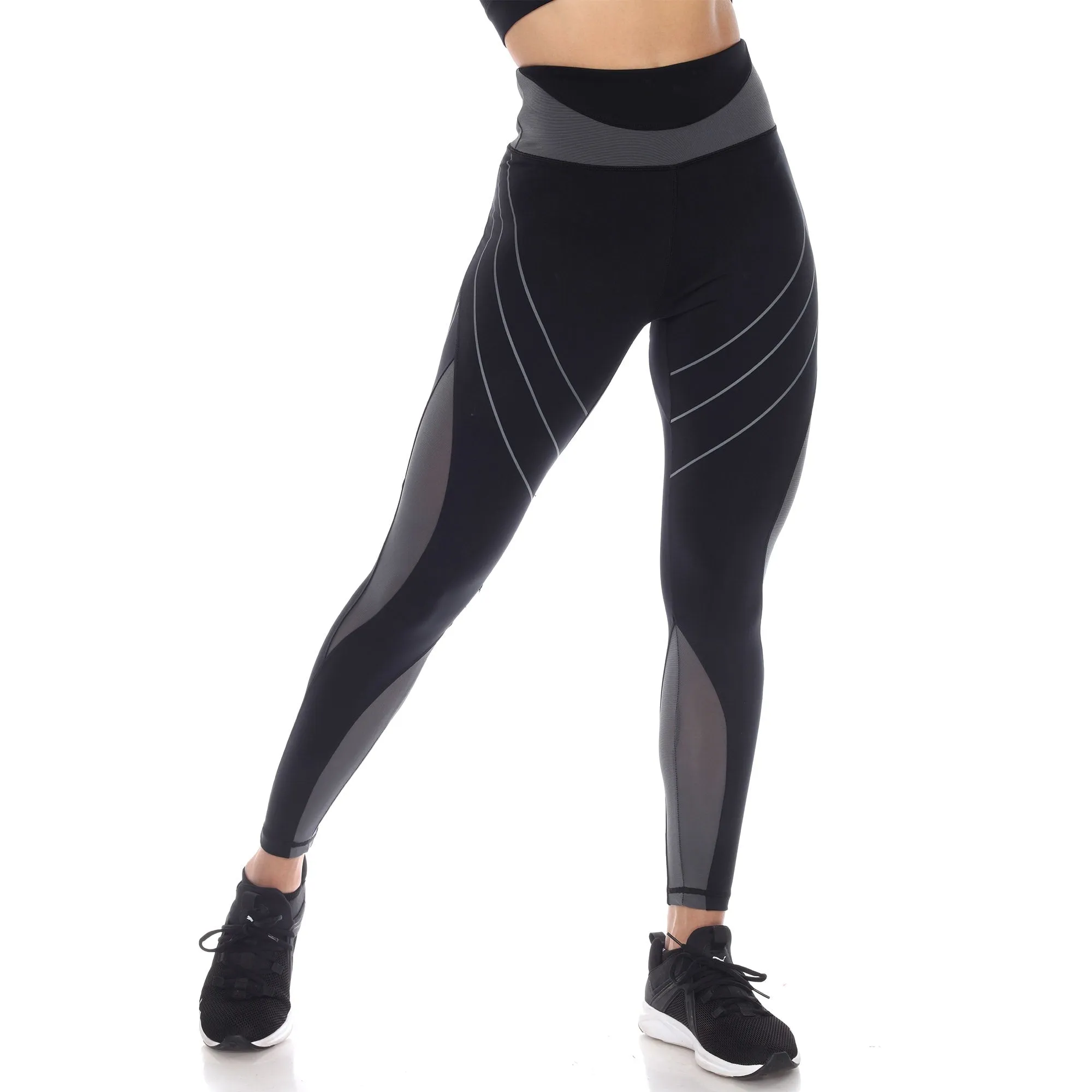 White Mark Women's High-Waist Reflective Piping Fitness Leggings sold by Zulily product image thumbnail 2