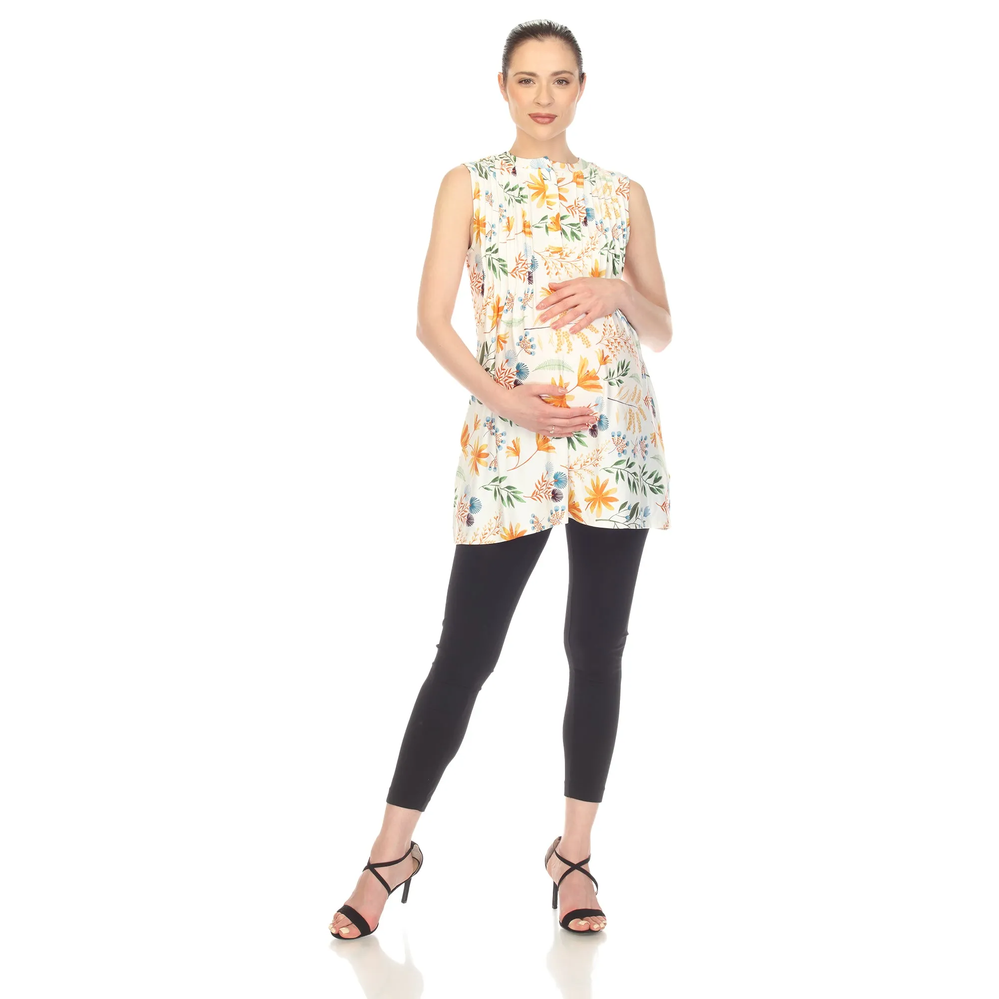 White Mark Maternity Floral Sleeveless Tunic Top sold by Zulily product image thumbnail 5